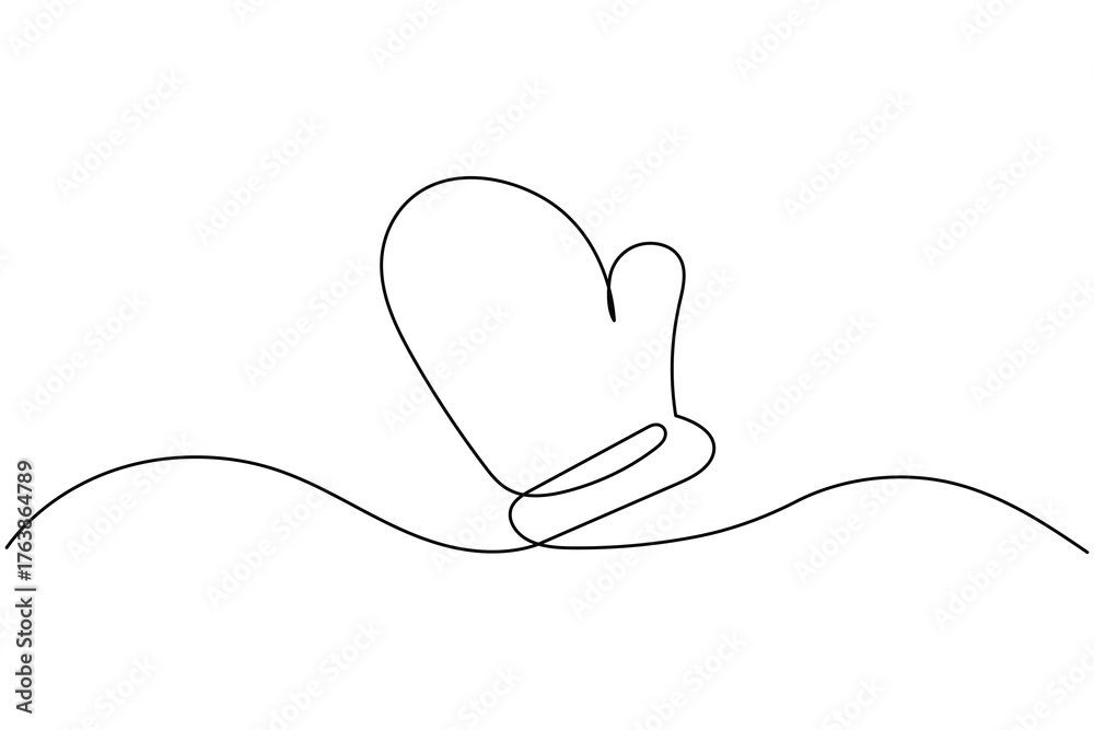 Obraz premium Hand drawn cozy mittens outline illustration for winter fashion and holiday design