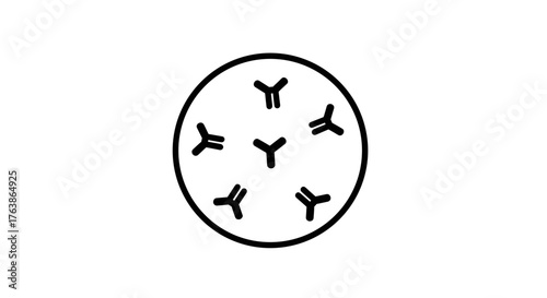 Antibodies attacking pathogen immune system defense medical concept.