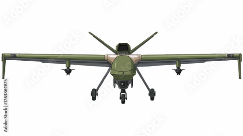 Military reconnaissance drone for defense presentations and army graphics
