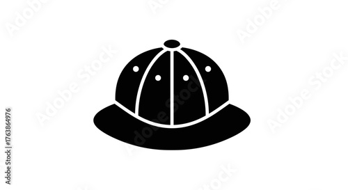 Black and White Pith Helmet Illustration.
