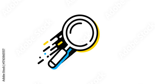 Magnifying Glass Icon with Speed Effect.