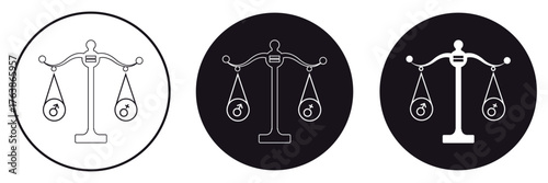 Flat Gender Balance Icon for Equality, Diversity, and Inclusion Design