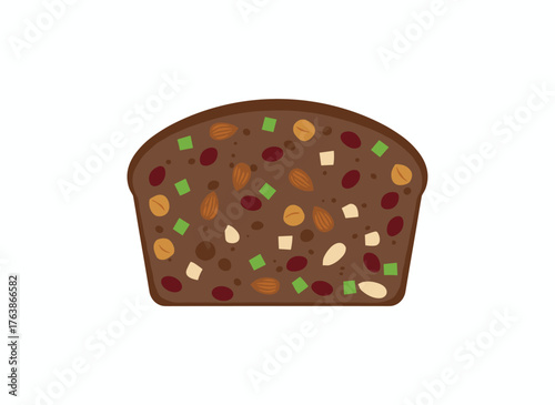 Grandma's homemade nut bread: freshly baked walnut bread, illustrated as a slice
