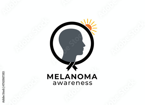 Melanoma awareness is symbolized by a black ribbon and the sun; risk factors, treatment, and prevention are crucial, as exposure to ultraviolet (UV) rays causes most cases of melanoma, the deadliest