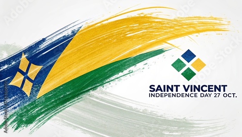 Dynamic artistic illustration reflecting Saint Vincent and the Grenadines independence pride.