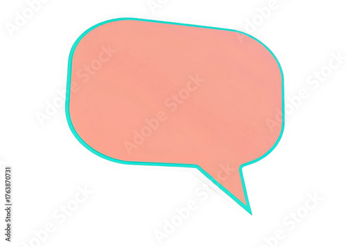 Photorealistic 3d rendered speech bubble shape for communication and messaging concepts isolated on transparent background