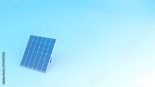 Minimal solar panel icon on a bright background, isolated with right-side copyspace. Represents clean and renewable energy.