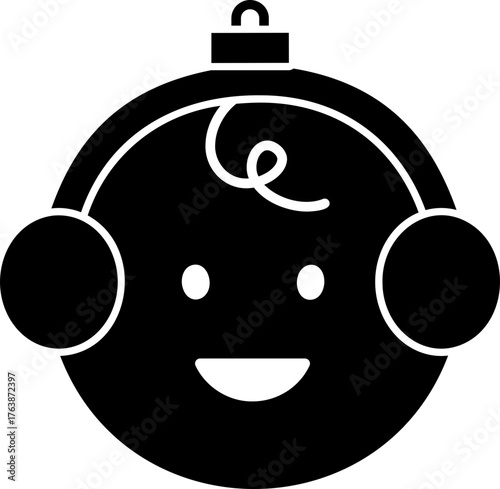 Silhouette of cute gingerbread man Christmas ornament decoration vector. 
Transparent background. SVG.
