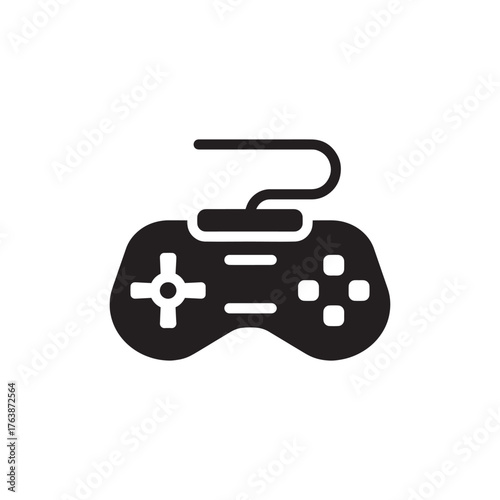 Wired Console game Controller silhouette vector
