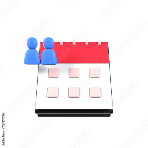 meeting calendar event 3d icon illustration