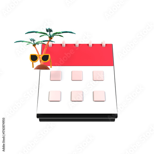 holiday calendar event 3d icon illustration
