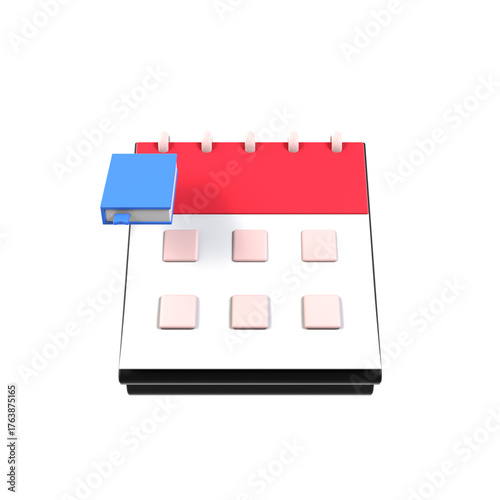 study calendar event 3d icon illustration