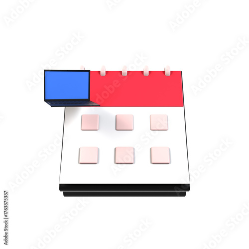 work schedule calendar event 3d icon illustration