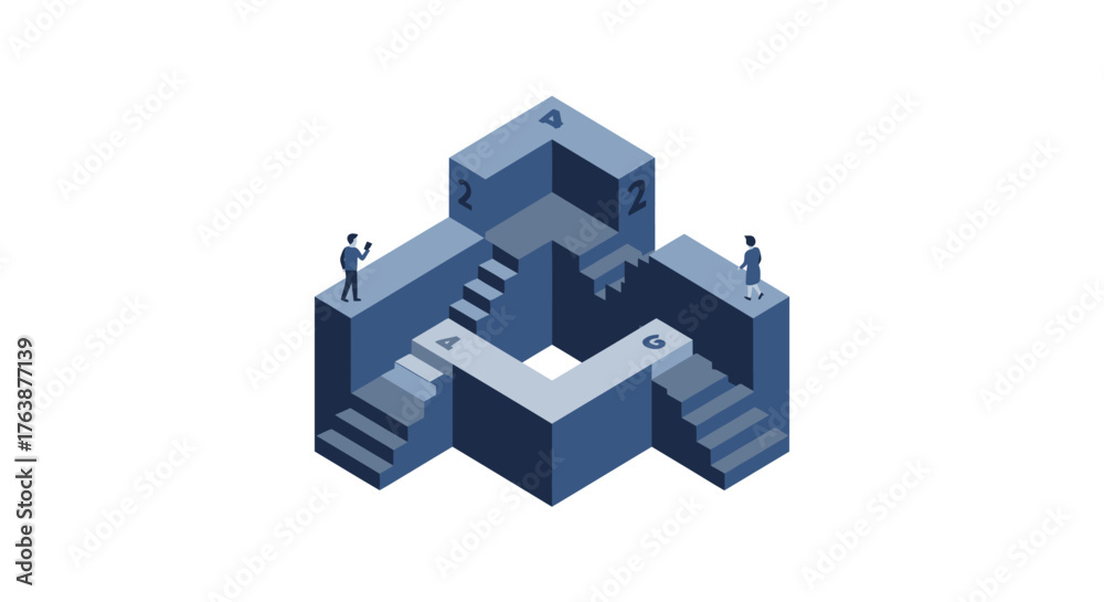 Fototapeta premium Defined Objectives: Visual Roadmap for Achieving Business Milestones and Next-Level Growth