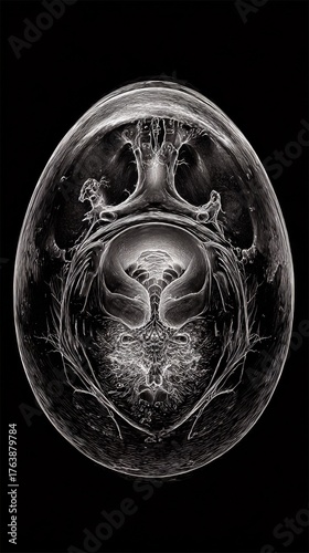 Fascinating Depiction of Human Development With Scientific Elements and Anatomical Features