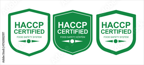 HACCP Certified Shield Badges for Food Safety System and Quality Control