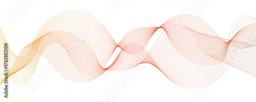 Abstract white and red wavy curve lines background.red curved line for banner design and frequency sound wave line. Future technology concept. art element for design white Striped line texture.
