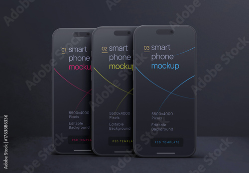 Dark Clay Smartphone Mockup for App UI Designs