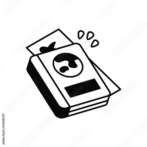 Passport icon clean and modern vector illustration