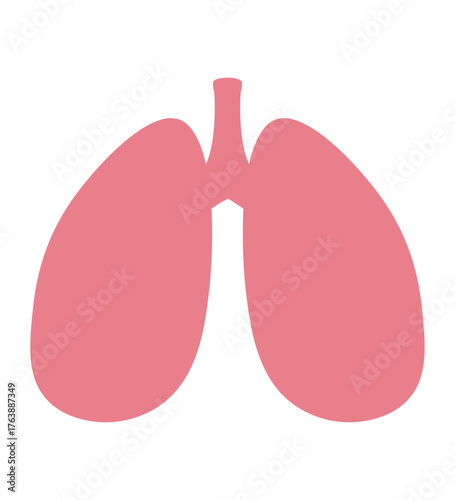Lungs human internal organ vector silhouette icon design template. Human lungs. SARS disease, coronaviruses in the lung. The coronavirus causes severe illness SARS. Pulmonary hypertension.