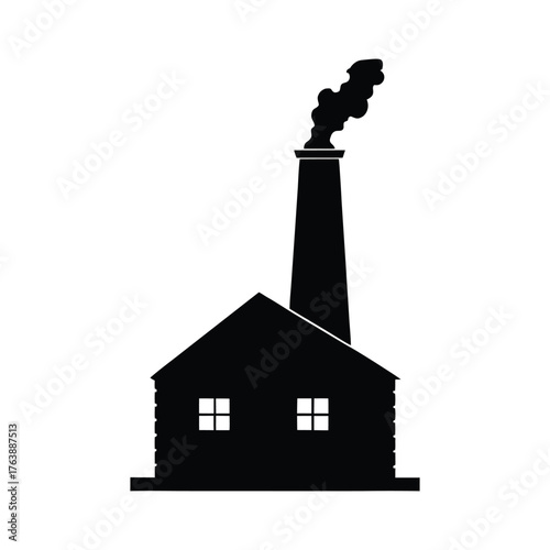 chimney silhouette  on white background