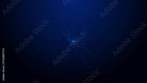 Particle Sine Curve on Dark Blue