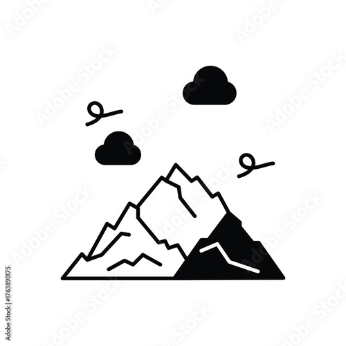 Mountains icon clean and modern vector illustration