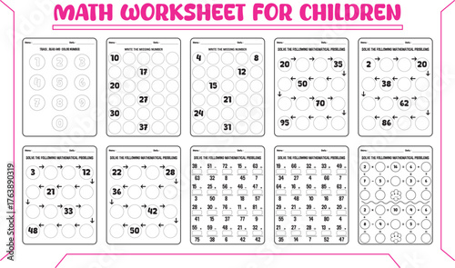 Printable 4th math worksheet for children