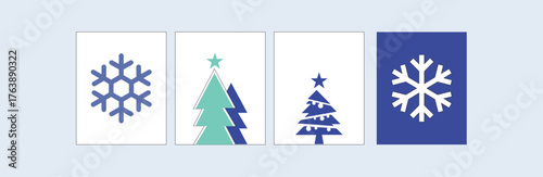 Merry Christmas and Happy New Year greeting cards. Vector illustration templates for holiday greeting card, background, website and social media banner, marketing material.
