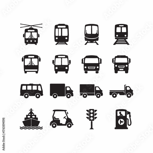 Collection of Transportation Icons vehicle