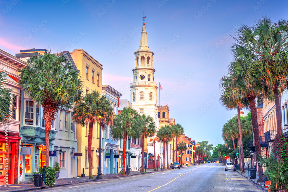 Fototapeta premium Charleston, South Carolina, USA Historic Cityscape 384