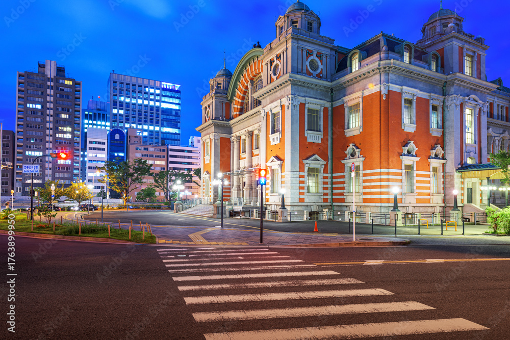 Naklejka premium Osaka, Japan at Nakanoshima 358