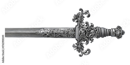 PNG Engraved medieval sword weapon design craftsmanship.