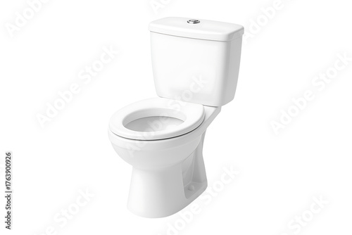 3D Modern Toilet Bowl Isolated on a Transparent Background