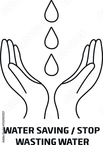 Water saving or stop wasting water vector isolated on a white background