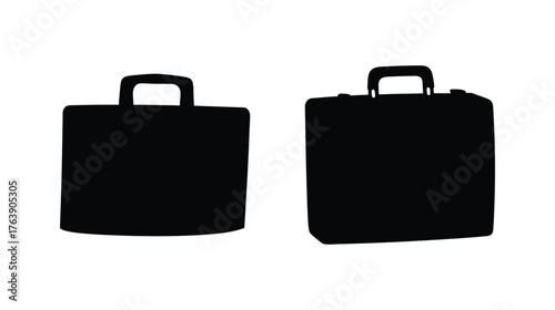 Two silhouette briefcases business luggage travel accessories professional work accessories for documents