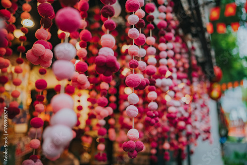 Vibrant Hanging Felt Ball Garland Decorations