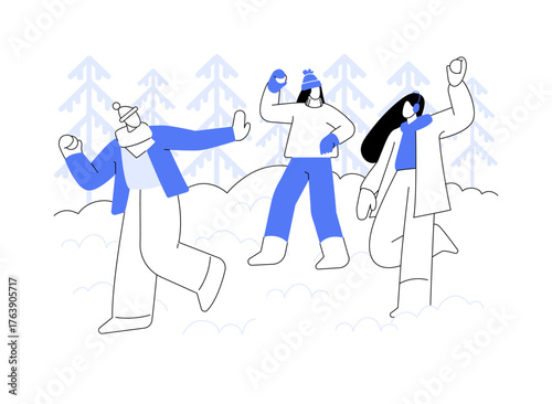First snow isolated cartoon vector illustrations.