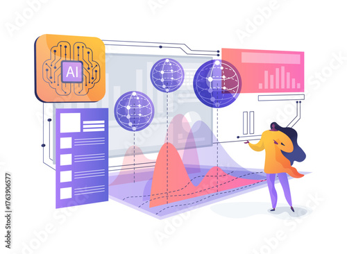 AI-Intelligent Quantum Annealing Problem Mapping abstract concept vector illustration.