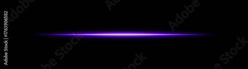 Color glowing horizontal flare with fine light pulses and reflection. Suitable for overlays, highlights, and modern digital effects.