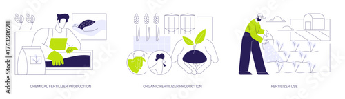 Use of fertilizers isolated cartoon vector illustrations se