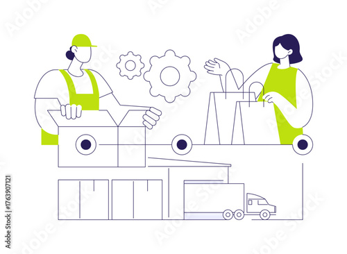 Distribution channel abstract concept vector illustration.