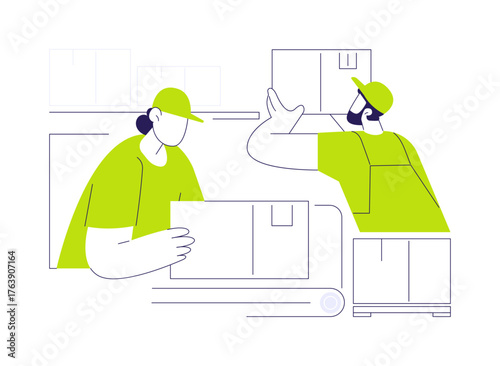 Sorting inventory abstract concept vector illustration.