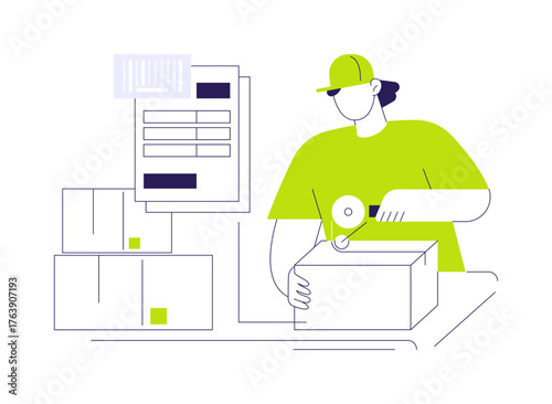 Packing order abstract concept vector illustration.