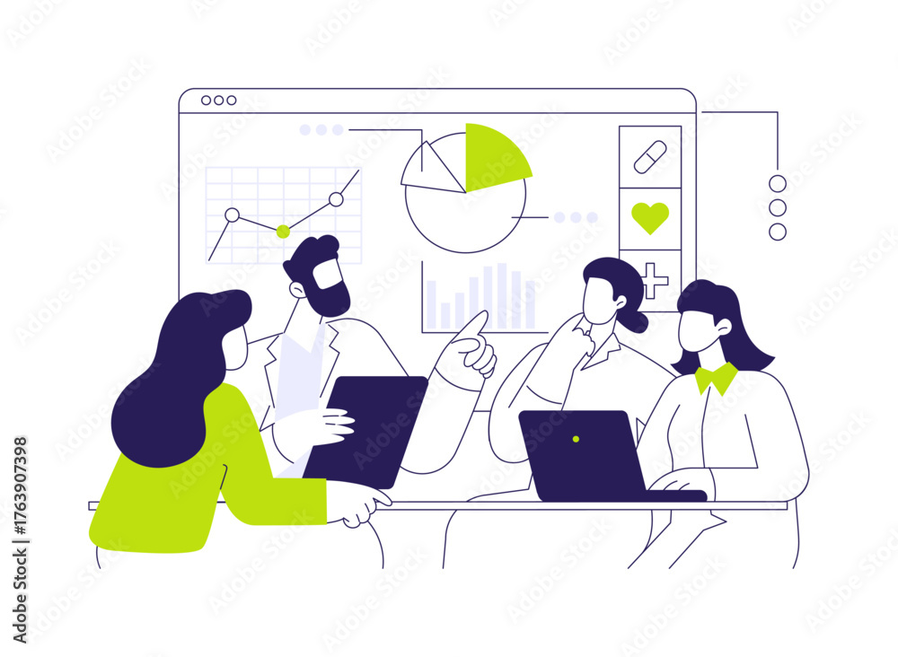 Healthcare big data abstract concept vector illustration.