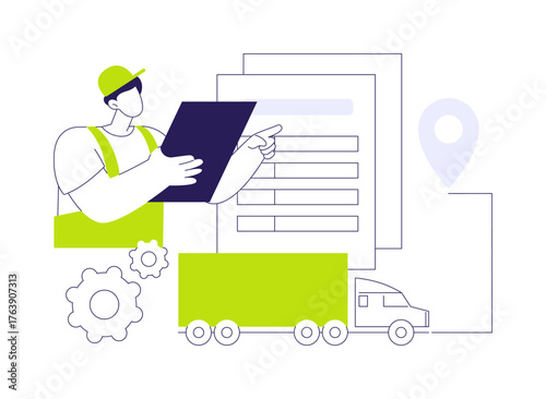 Road transport documents abstract concept vector illustration.