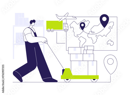 Bonded warehouse abstract concept vector illustration.