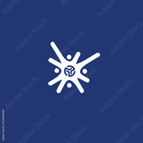 Modern Abstract Network Logo for Digital Business Concept. Technology connection symbol representing big data, AI, cloud computing, teamwork, innovation, communication, IT, startup. Editable vector