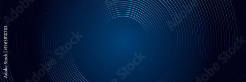 Abstract blue digital dynamic circle with hexagon line on dark background. Futuristic hi-technology concept. Sound wave. Vector eps10