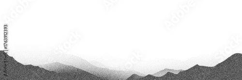 Brutalist stipple hill illustration with punk textured noise.